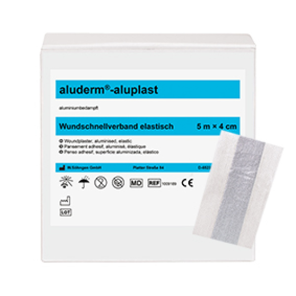 Aluderm®-aluplast plaster 5m x 4cm, elastisk