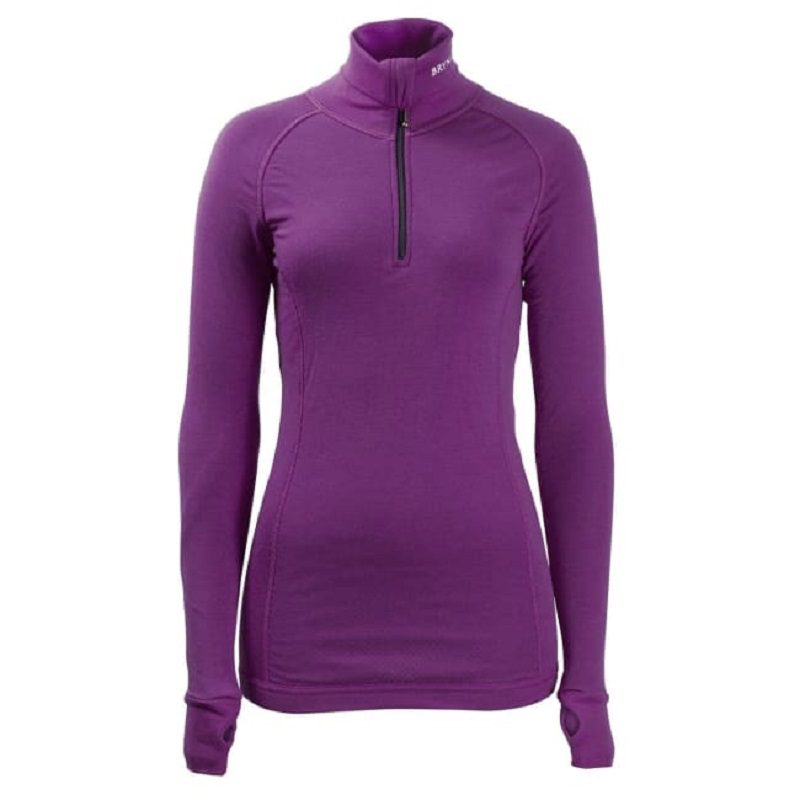 Brynje women arctic zip polo with thumbfingergrip - XXL, Fiolett